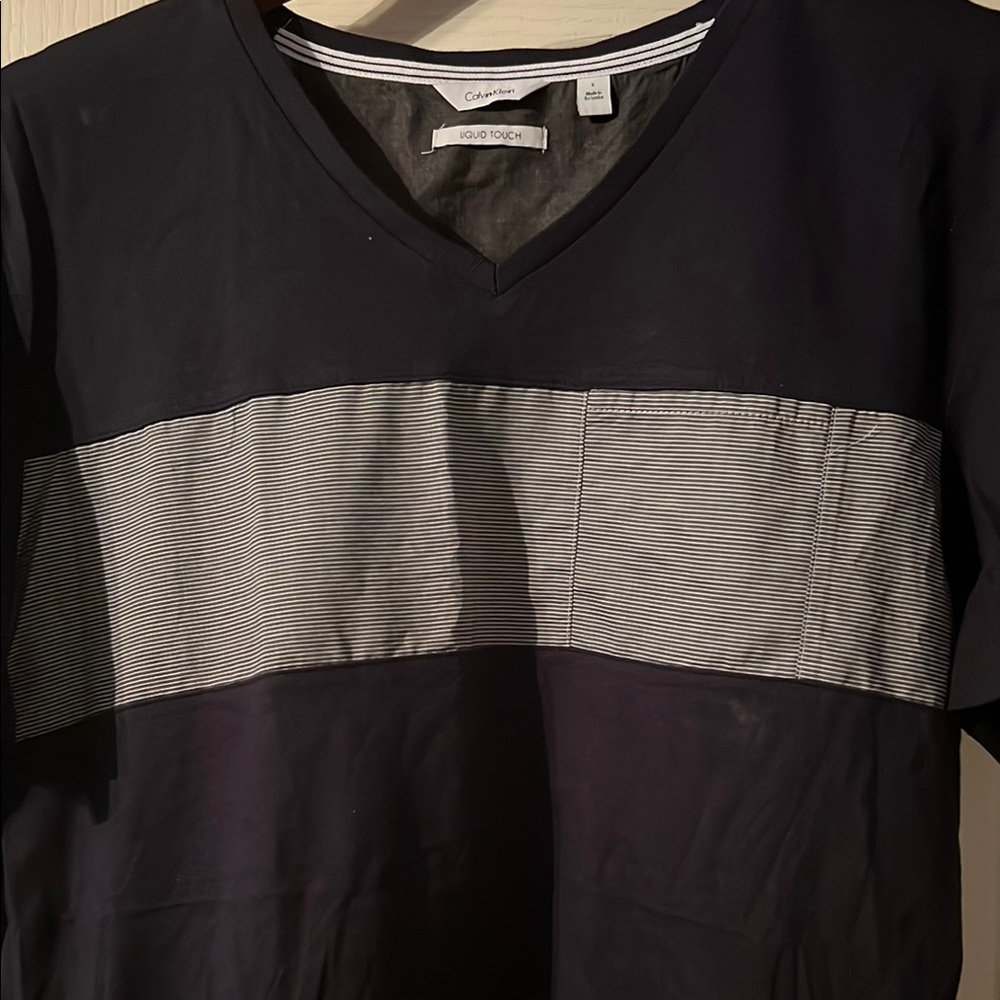 Calvin Klein Black and Gray Short Sleeve Tees